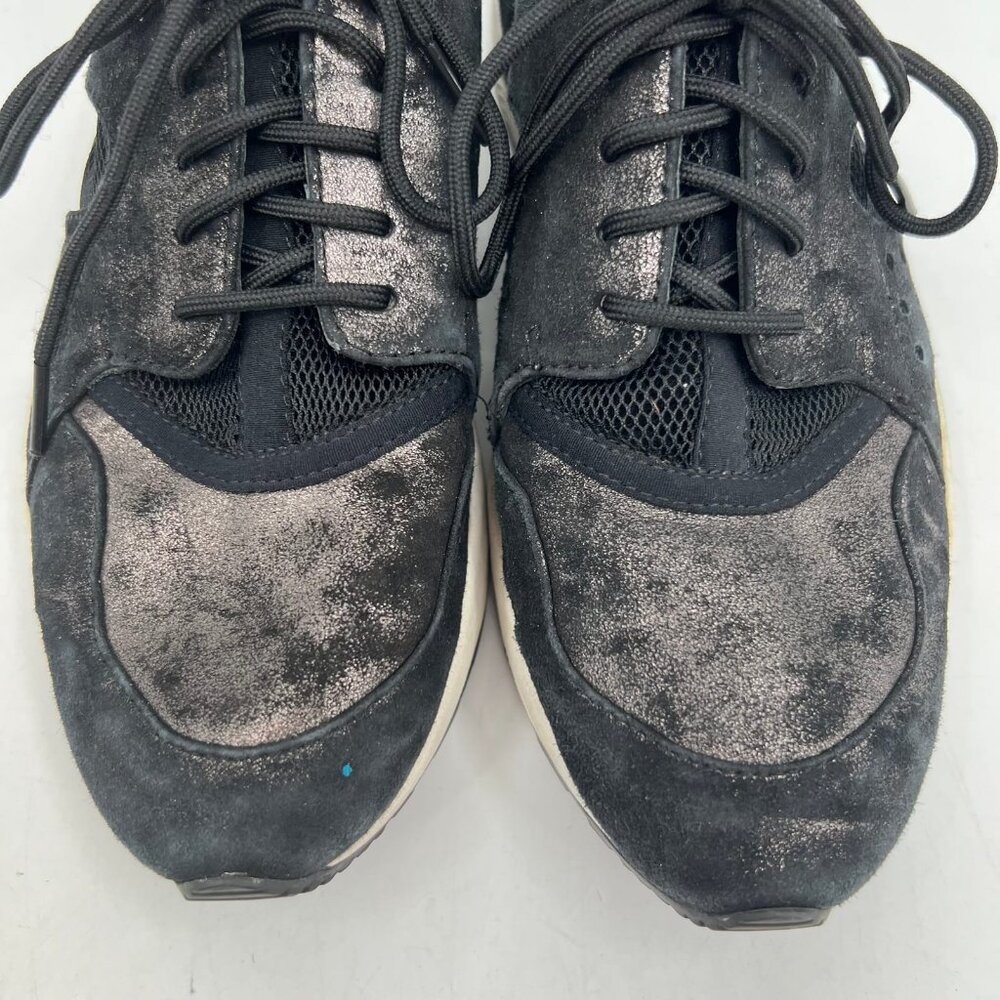 Geox Black Metallic Lace-Up Sneakers | Size 8 - Picture 3 of 10